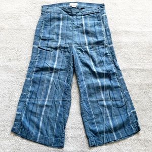 BY ANTHROPOLOGIE LINEN BLEND WIDE LEG CROP PANTS SIZE MEDIUM LAGENLOOK TRENDY